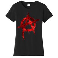 Red Graffiti Anarchy Symbol Women's T-Shirt