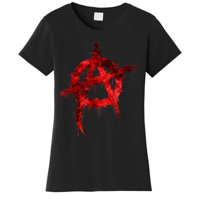 Red Graffiti Anarchy Symbol Women's T-Shirt