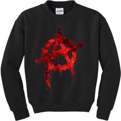 Red Graffiti Anarchy Symbol Kids Sweatshirt