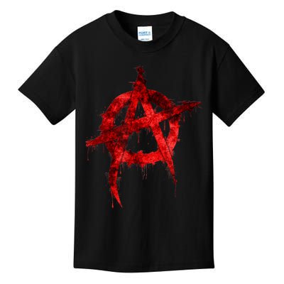 Red Graffiti Anarchy Symbol Kids T-Shirt