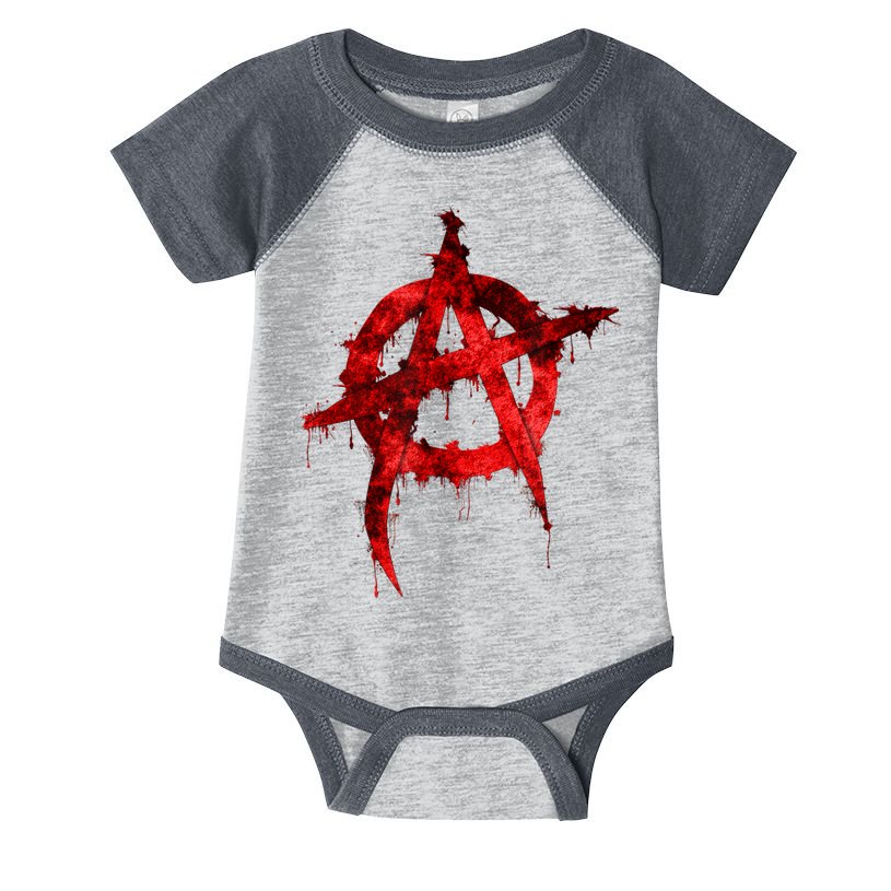 Red Graffiti Anarchy Symbol Infant Baby Jersey Bodysuit