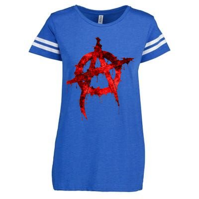 Red Graffiti Anarchy Symbol Enza Ladies Jersey Football T-Shirt