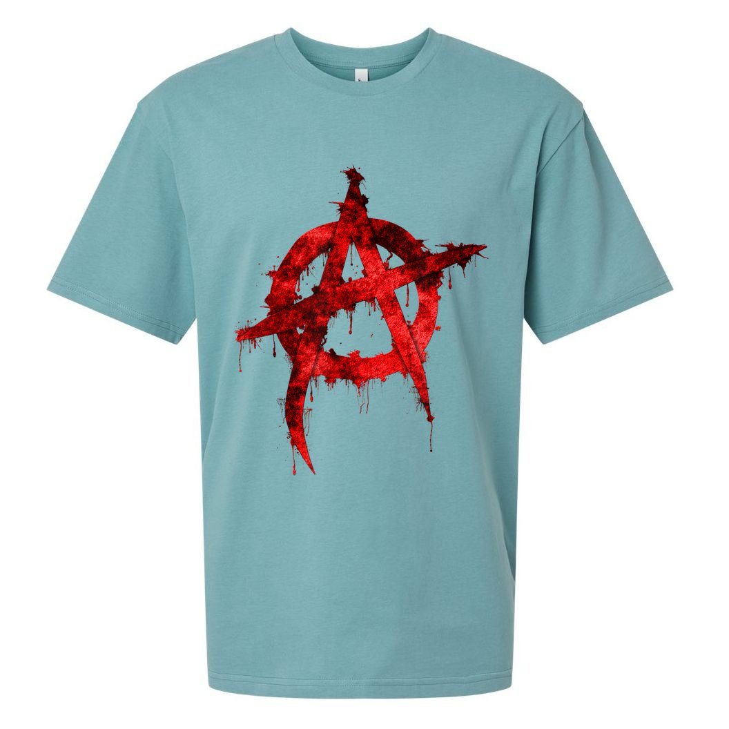 Red Graffiti Anarchy Symbol Sueded Cloud Jersey T-Shirt