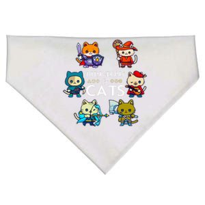 RPG Gamer And Cats D20 Dice Nerdy  USA-Made Doggie Bandana