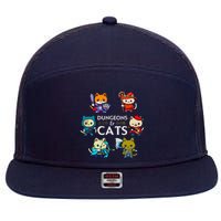 Rpg Gamer And Cats D20 Dice Nerdy Cute Cat 7 Panel Mesh Trucker Snapback Hat