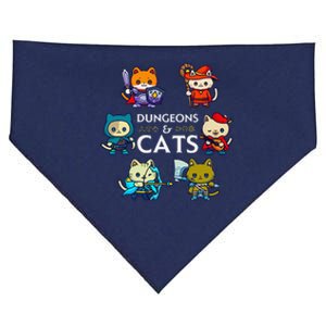 Rpg Gamer And Cats D20 Dice Nerdy Cute Cat USA-Made Doggie Bandana