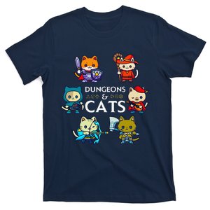 Rpg Gamer And Cats D20 Dice Nerdy Cute Cat T-Shirt