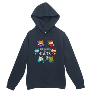 Rpg Gamer And Cats D20 Dice Nerdy Cute Cat Urban Pullover Hoodie