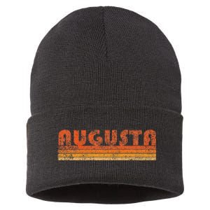 Retro Grunge Augusta Maine Sustainable Knit Beanie