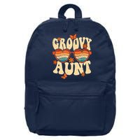 Retro Groovy Aunt 70s Aesthetic 1970's Mother's Day 16 in Basic Backpack