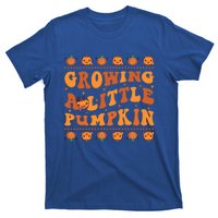 Retro Growing A Little Pumpkin Cute New Mom Fall Pregnancy Gift T-Shirt