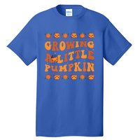 Retro Growing A Little Pumpkin Cute New Mom Fall Pregnancy Gift Tall T-Shirt