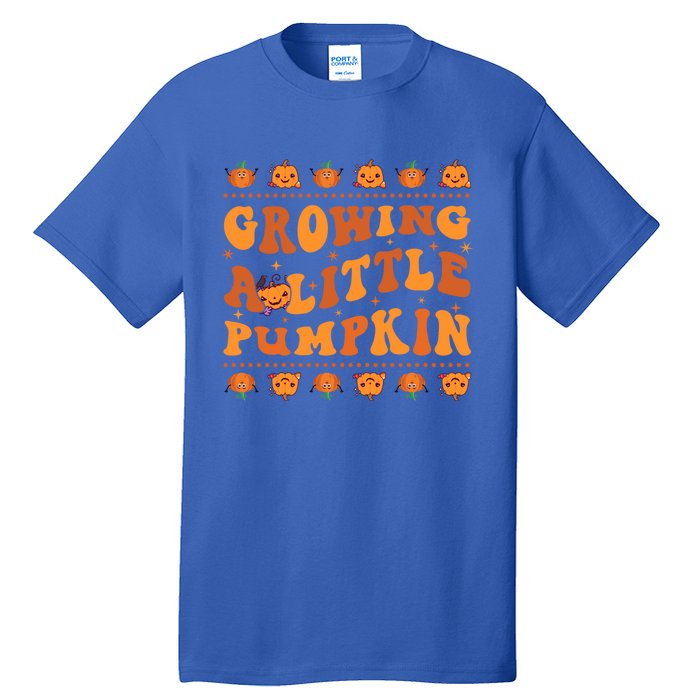 Retro Growing A Little Pumpkin Cute New Mom Fall Pregnancy Gift Tall T-Shirt