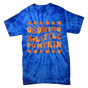 Retro Growing A Little Pumpkin Cute New Mom Fall Pregnancy Gift Tie-Dye T-Shirt