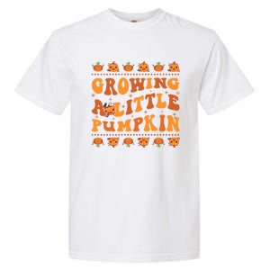 Retro Growing A Little Pumpkin Cute New Mom Fall Pregnancy Gift Garment-Dyed Heavyweight T-Shirt