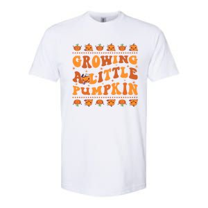 Retro Growing A Little Pumpkin Cute New Mom Fall Pregnancy Gift Softstyle CVC T-Shirt