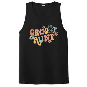 Retro Groovy Aunt Matching Family 1st Birthday Party PosiCharge Competitor Tank