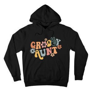 Retro Groovy Aunt Matching Family 1st Birthday Party Tall Hoodie