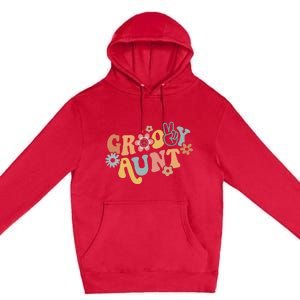 Retro Groovy Aunt Matching Family 1st Birthday Party Premium Pullover Hoodie