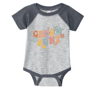 Retro Groovy Aunt Matching Family 1st Birthday Party Infant Baby Jersey Bodysuit