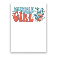 Retro Groovy American Girl Peace Hand 4th Of July Patriotic Poster