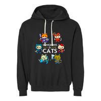 Rpg Gamer And Cats D20 Dice Nerdy Garment-Dyed Fleece Hoodie