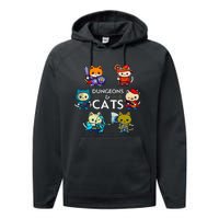 Rpg Gamer And Cats D20 Dice Nerdy Performance Fleece Hoodie