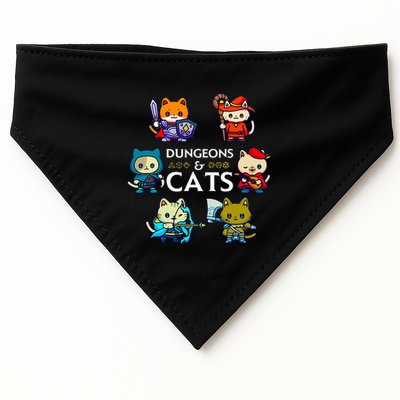 Rpg Gamer And Cats D20 Dice Nerdy USA-Made Doggie Bandana