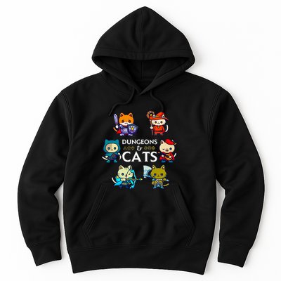 Rpg Gamer And Cats D20 Dice Nerdy Hoodie