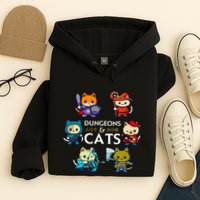 Rpg Gamer And Cats D20 Dice Nerdy Hoodie