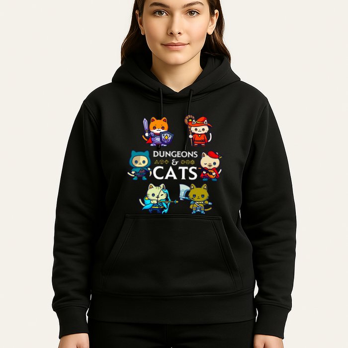 Rpg Gamer And Cats D20 Dice Nerdy Hoodie