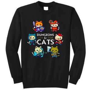 Rpg Gamer And Cats D20 Dice Nerdy Sweatshirt