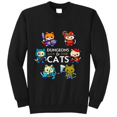 Rpg Gamer And Cats D20 Dice Nerdy Sweatshirt