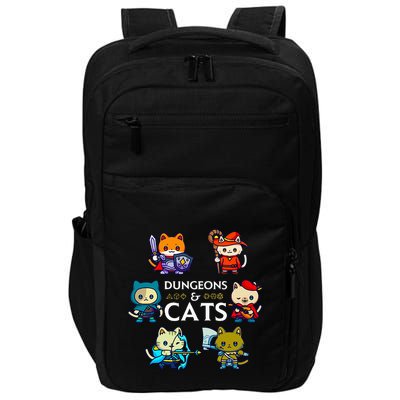 Rpg Gamer And Cats D20 Dice Nerdy Impact Tech Backpack