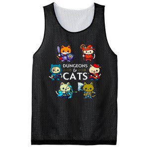 Rpg Gamer And Cats D20 Dice Nerdy Mesh Reversible Basketball Jersey Tank