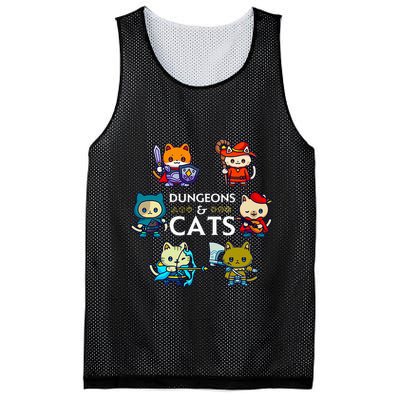 Rpg Gamer And Cats D20 Dice Nerdy Mesh Reversible Basketball Jersey Tank