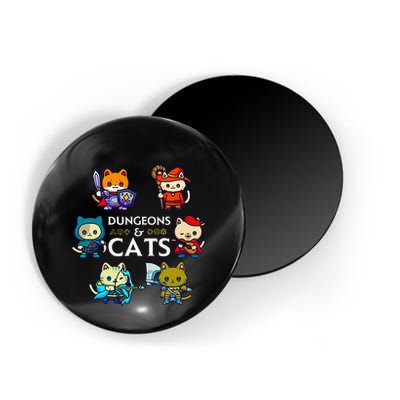 Rpg Gamer And Cats D20 Dice Nerdy Magnet