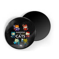 Rpg Gamer And Cats D20 Dice Nerdy Magnet