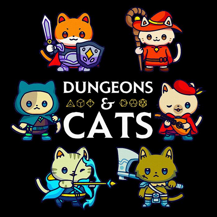 Rpg Gamer And Cats D20 Dice Nerdy Magnet