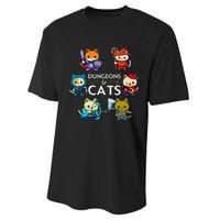 Rpg Gamer And Cats D20 Dice Nerdy Performance Sprint T-Shirt