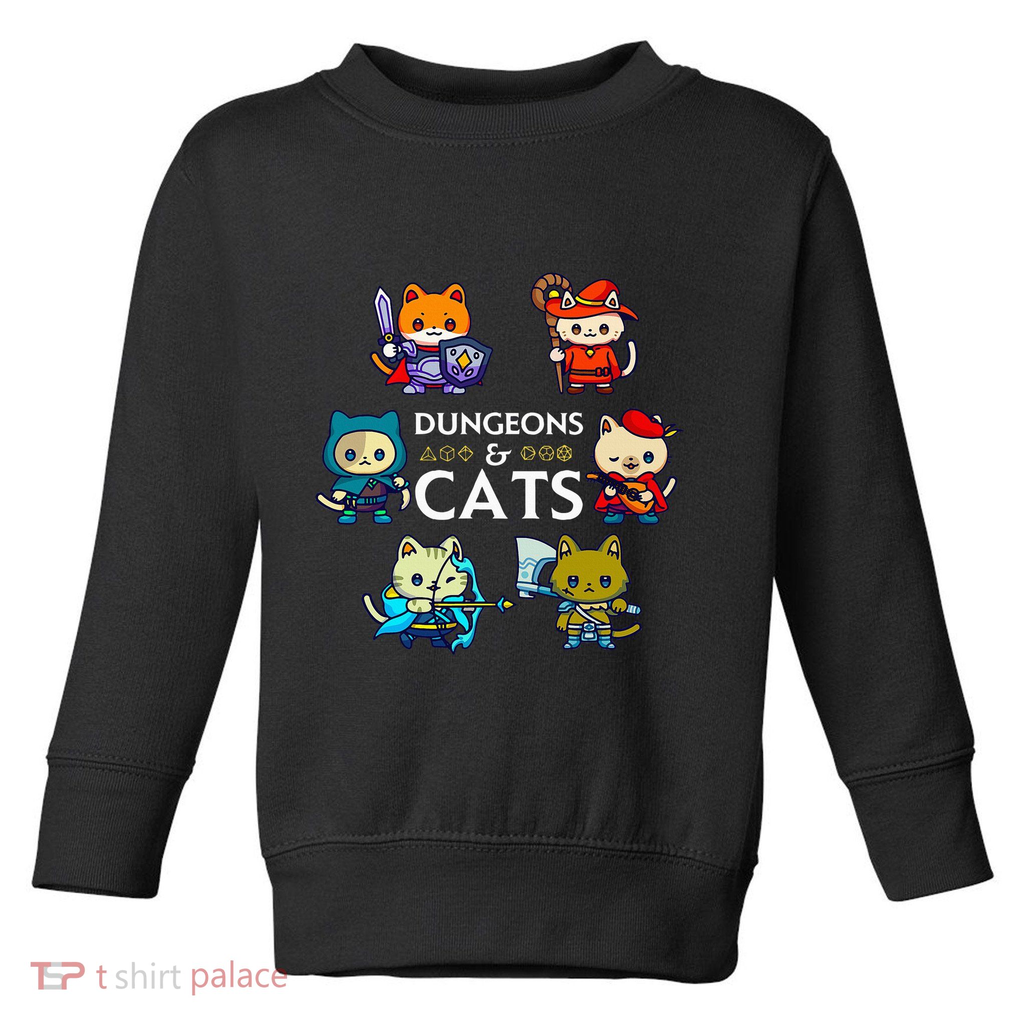 Rpg Gamer And Cats D20 Dice Nerdy Toddler Sweatshirt