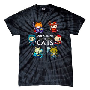 Rpg Gamer And Cats D20 Dice Nerdy Tie-Dye T-Shirt