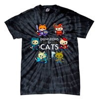 Rpg Gamer And Cats D20 Dice Nerdy Tie-Dye T-Shirt