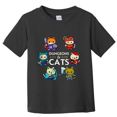 Rpg Gamer And Cats D20 Dice Nerdy Toddler T-Shirt