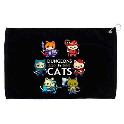 Rpg Gamer And Cats D20 Dice Nerdy Grommeted Golf Towel