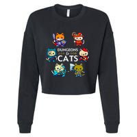Rpg Gamer And Cats D20 Dice Nerdy Cropped Pullover Crew