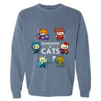 Rpg Gamer And Cats D20 Dice Nerdy Garment-Dyed Sweatshirt