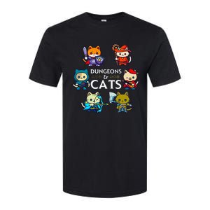 Rpg Gamer And Cats D20 Dice Nerdy Softstyle CVC T-Shirt