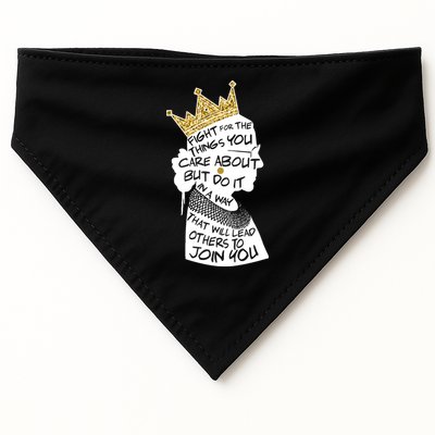 RGB Queen Crown Quote Tribute Ruth Bader Ginsburg USA-Made Doggie Bandana