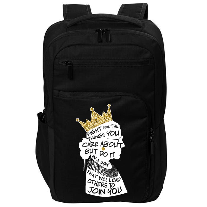 RGB Queen Crown Quote Tribute Ruth Bader Ginsburg Impact Tech Backpack